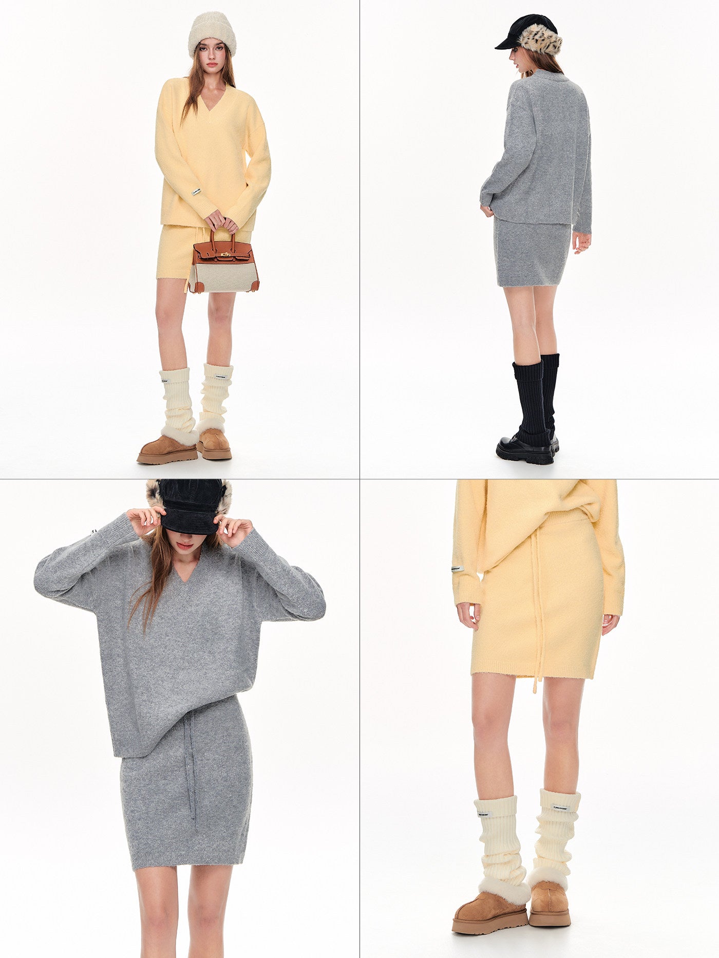 Cozy V Neck Knit Casual Sweater