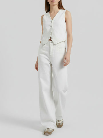 Cotton Linen Straight Jeans