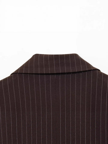 Oversized Pinstripe Double Breasted Blazer Jacket