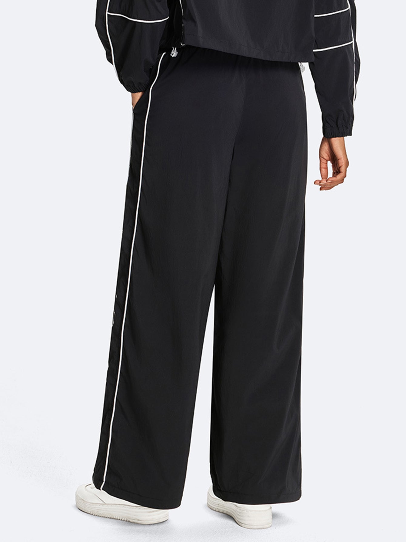 High Waisted Piping Sporty Jogger Pants