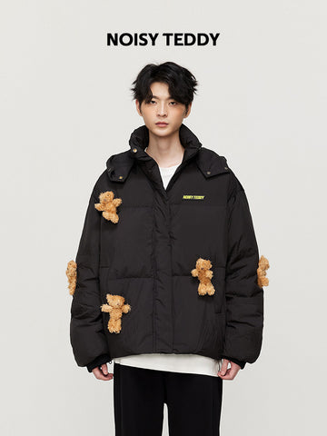 Playful Teddy Bear Puffer Jacket