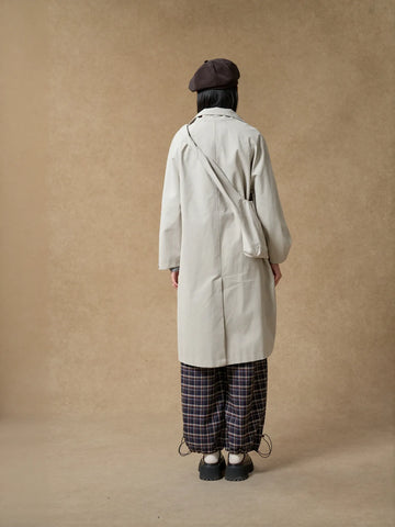 Oversized Minimalist Button Up Trench Coat