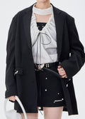 Oversized Relaxed Fit Black Blazer Jacket