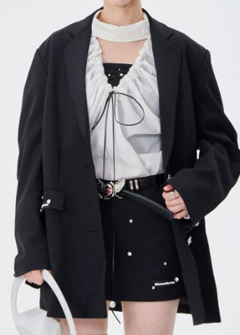 Oversized Relaxed Fit Black Blazer Jacket