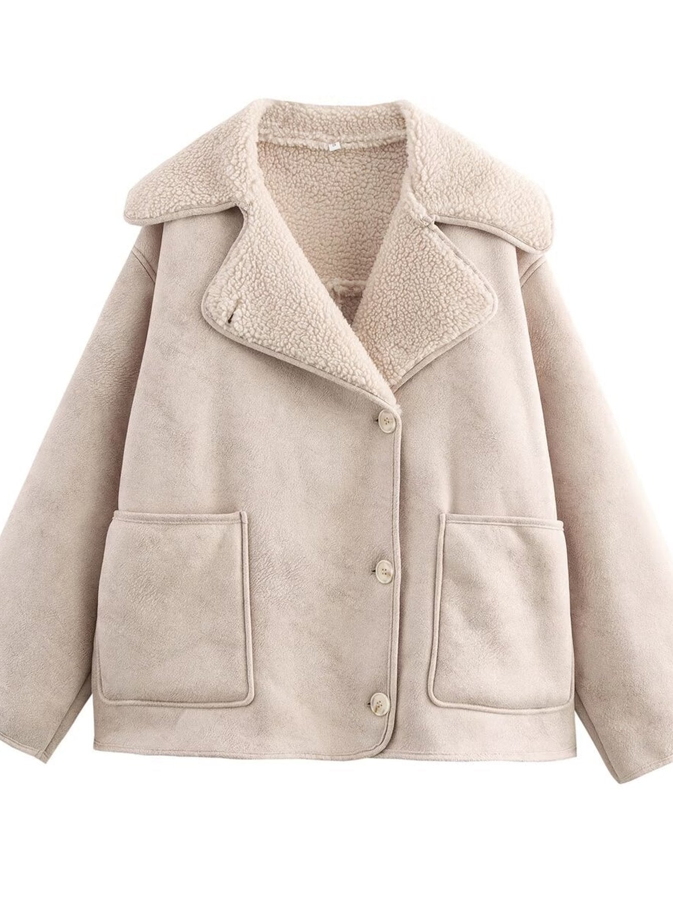 Cozy Faux Suede Sherpa Lined Jacket