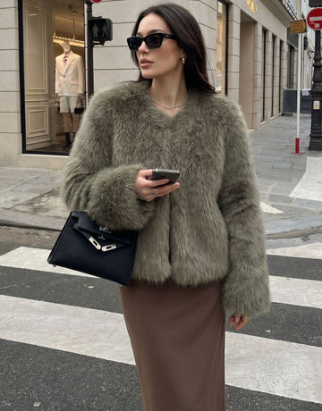 Plush Cropped Faux Fur Coat