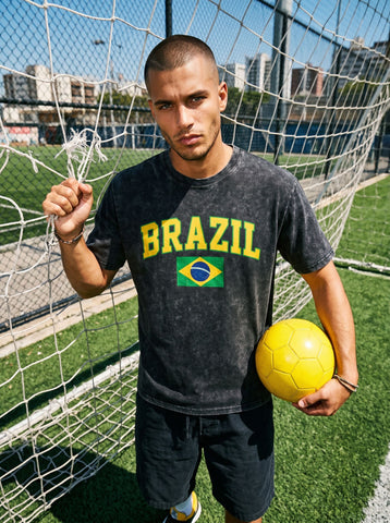 World Cup 2026 Vintage Acid Wash Brazil  T-Shirt