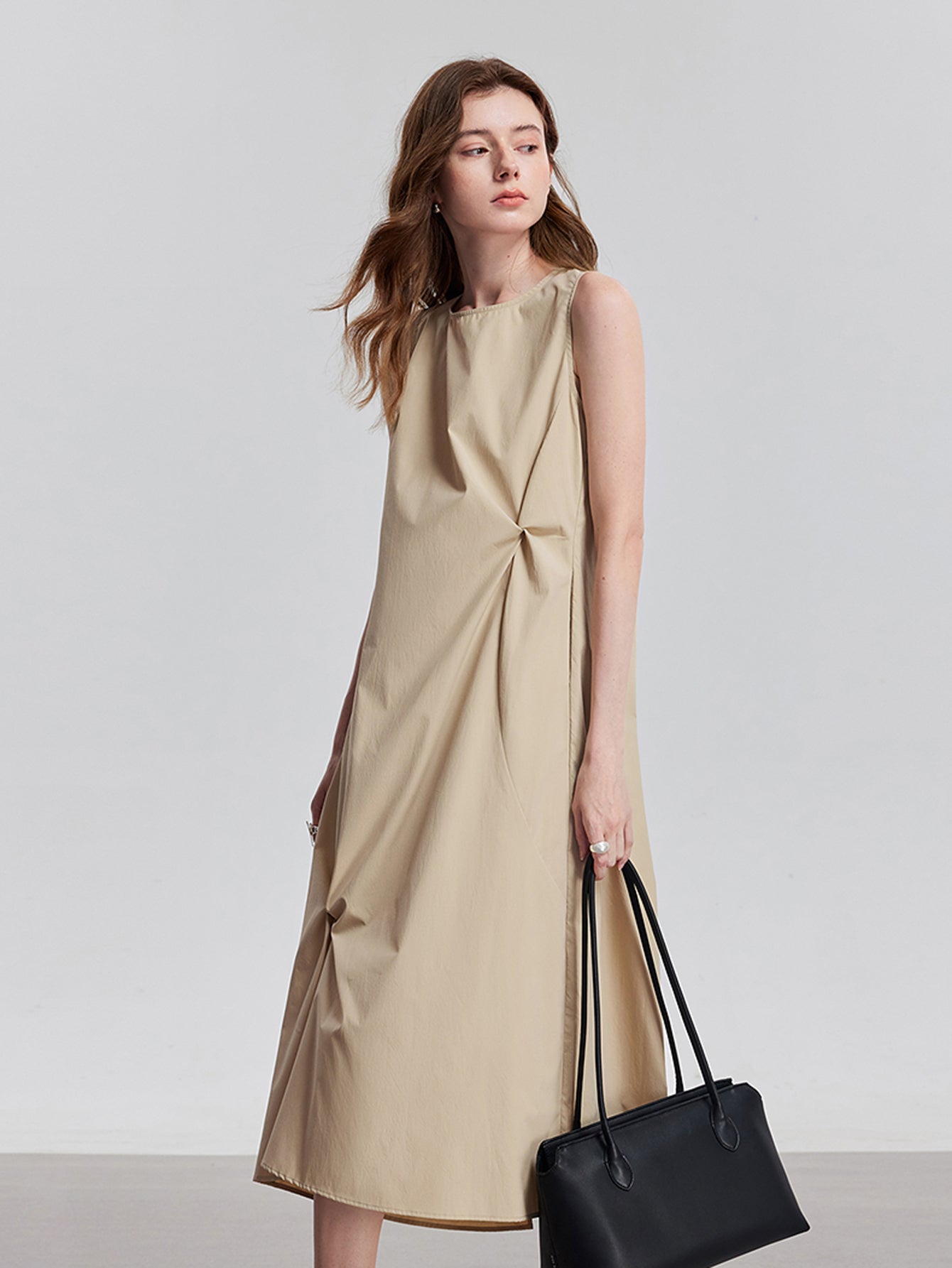 TOYOUTH Ruffle Detail Elegant Midi Dress