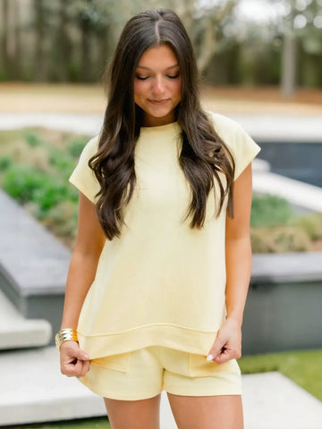 Cozy Knit Casual Short Set
