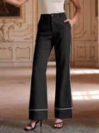High Waisted Contrast Trim Trousers