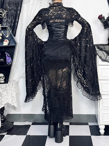 Gothic Lace Bell Sleeve Bolero Jacket