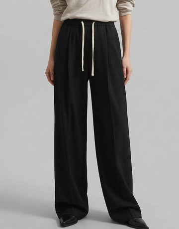 Wool Blend Drawstring Pants