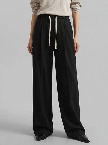 Wool Blend Drawstring Pants