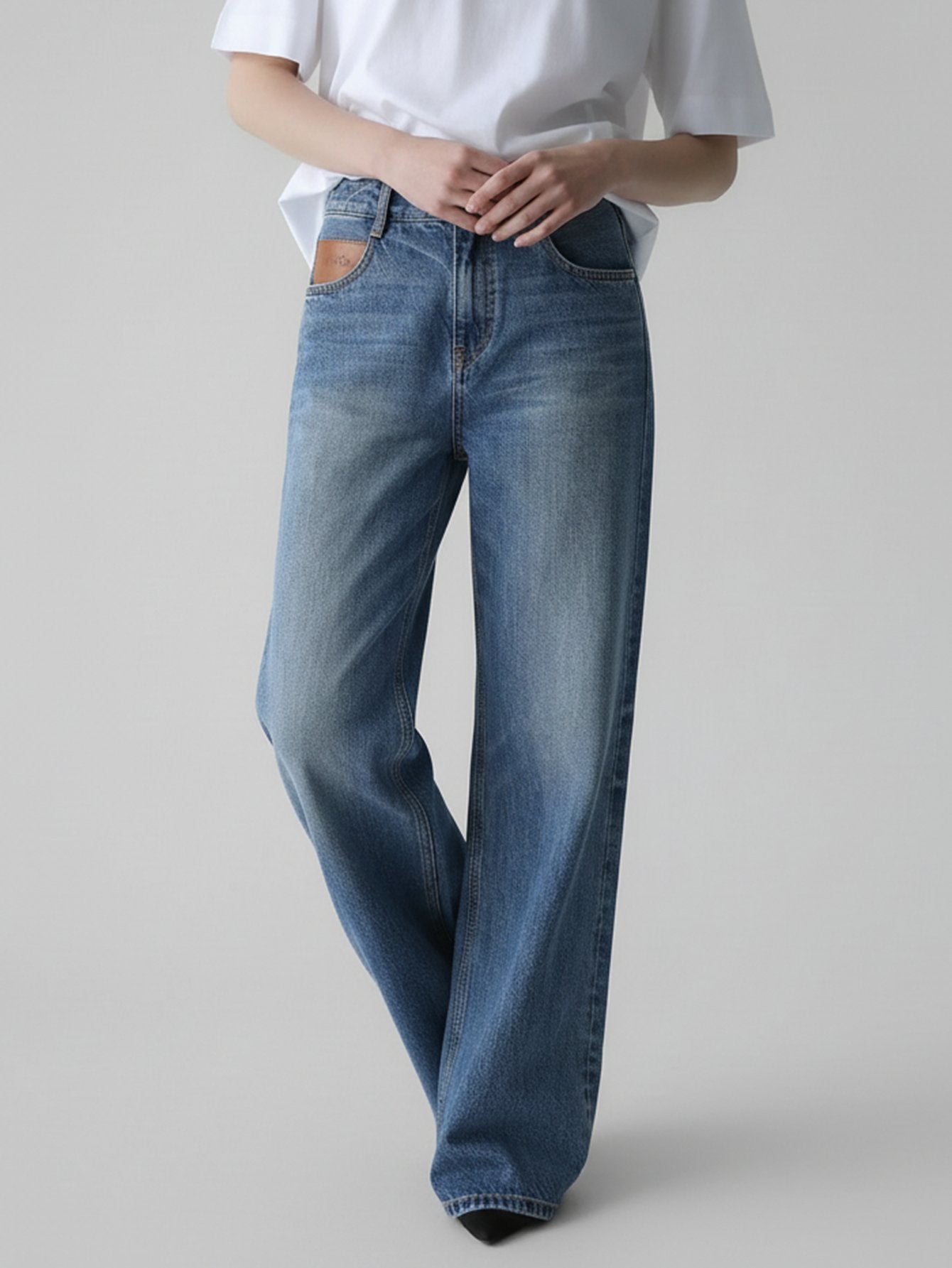 Relaxed Cotton Straight Jeans