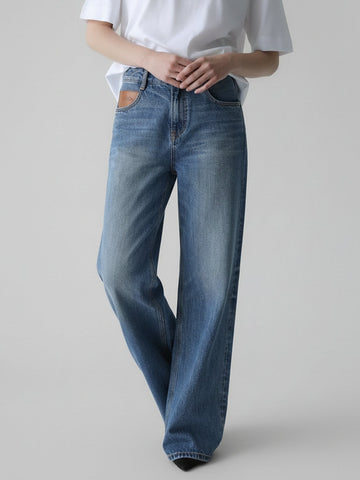Relaxed Cotton Straight Jeans