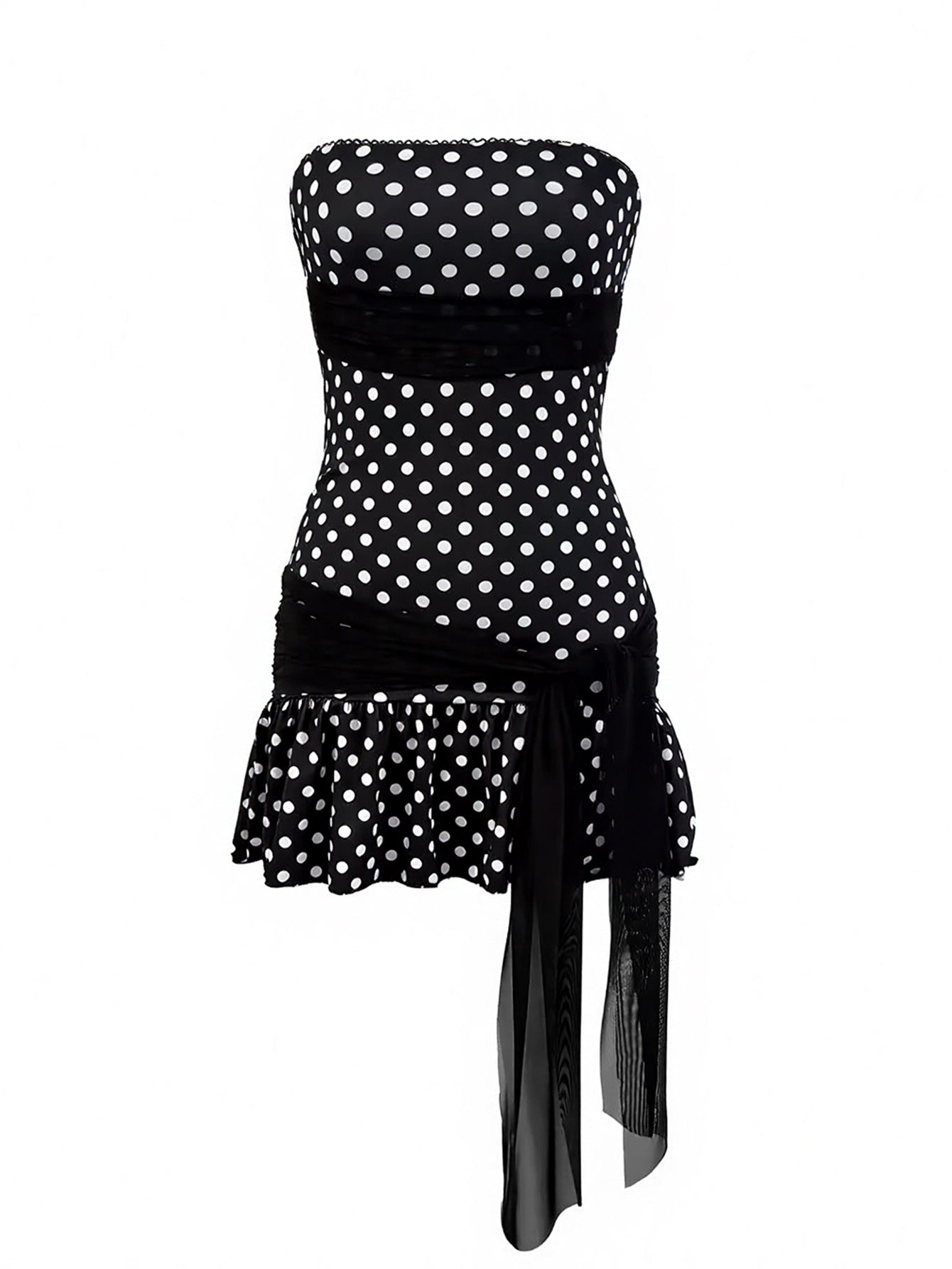 Polka Dot Strapless Mini Dress