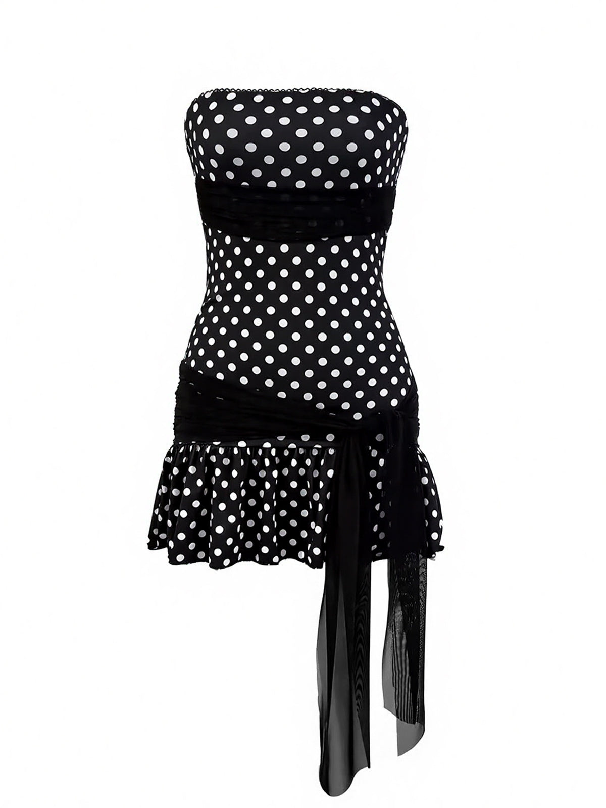 Polka Dot Strapless Mini Dress