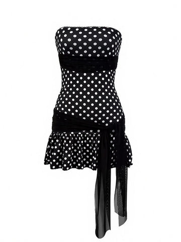 Polka Dot Strapless Mini Dress