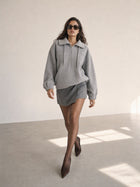 Cozy Cropped Zip Up Hoodie