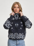 Boho Paisley Print Zip Cardigan