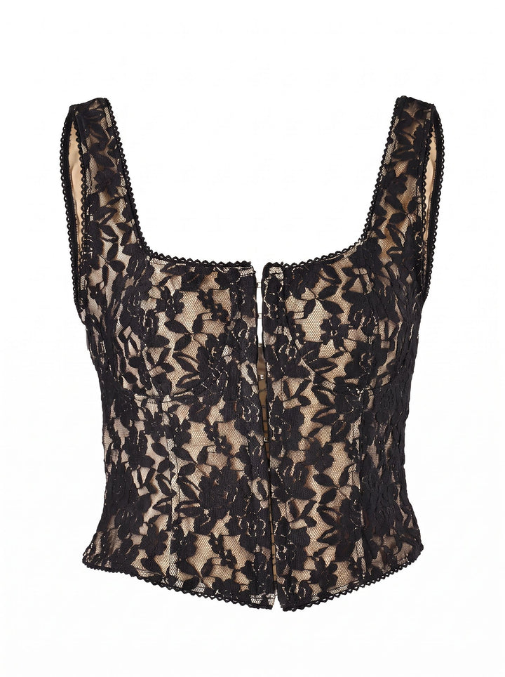 Floral Lace Corset Tank Top