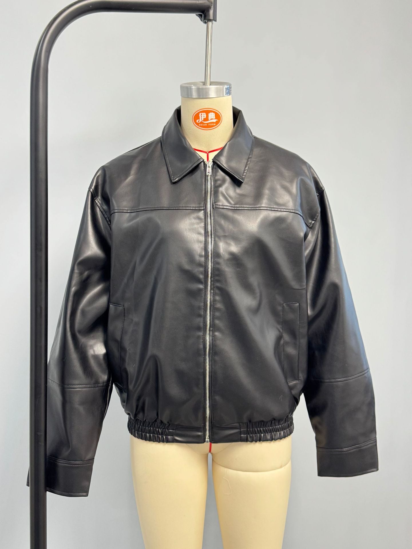 Oversized Vintage Style Faux Leather Jacket