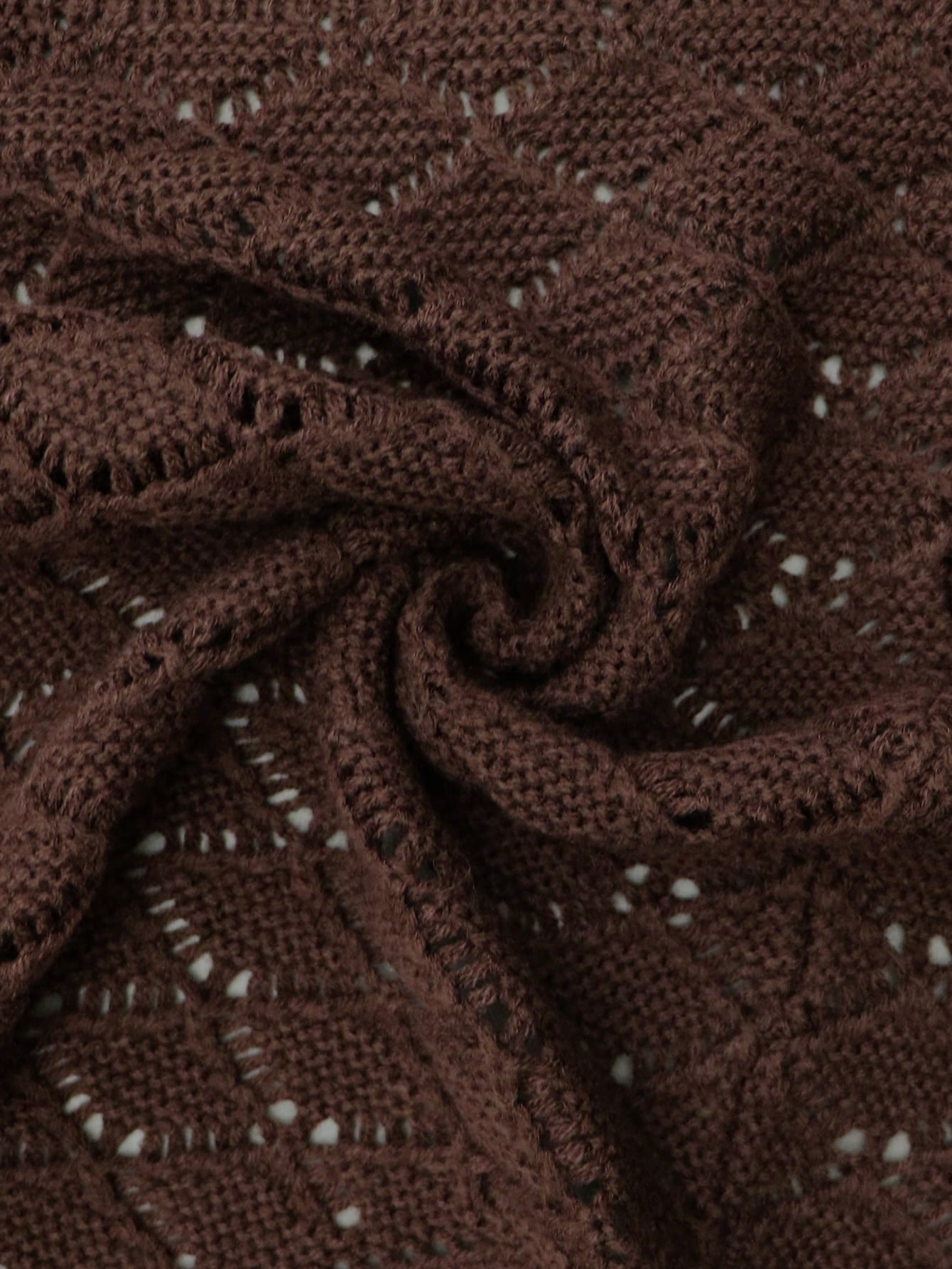 Crochet V Neck Balloon Sleeve Cardigan