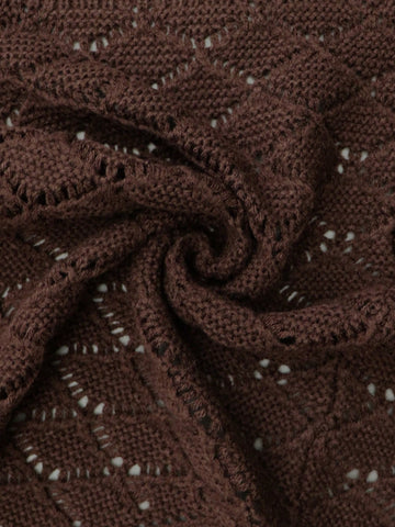 Crochet V Neck Balloon Sleeve Cardigan