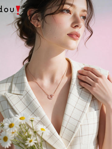 Dainty Interlocking Baguette Diamond Necklace