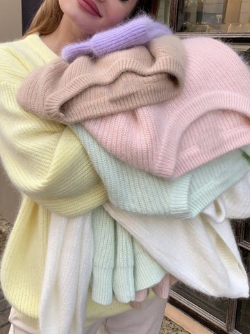 Cozy Soft Fuzzy Oversized Pullover Sweater