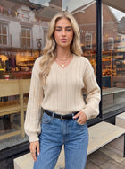 Cozy Ribbed V Neck Sweater