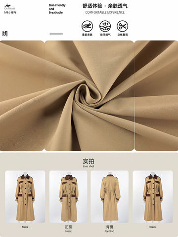 Oversized Colorblock Utility Trench Coat