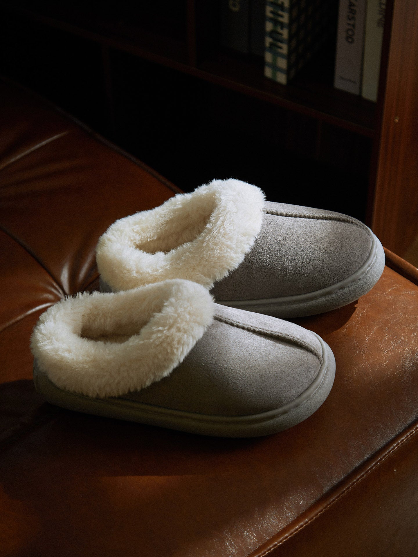 Plush Cushioned Faux Suede Slippers