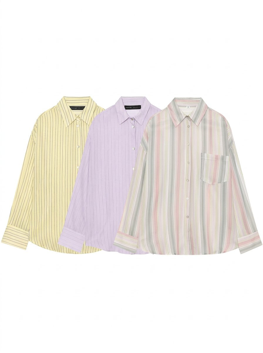 Oversized Striped Button Down Shirt