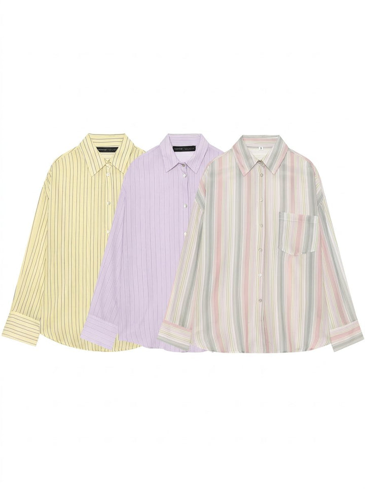 Oversized Striped Button Down Shirt