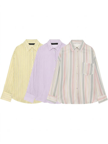 Oversized Striped Button Down Shirt