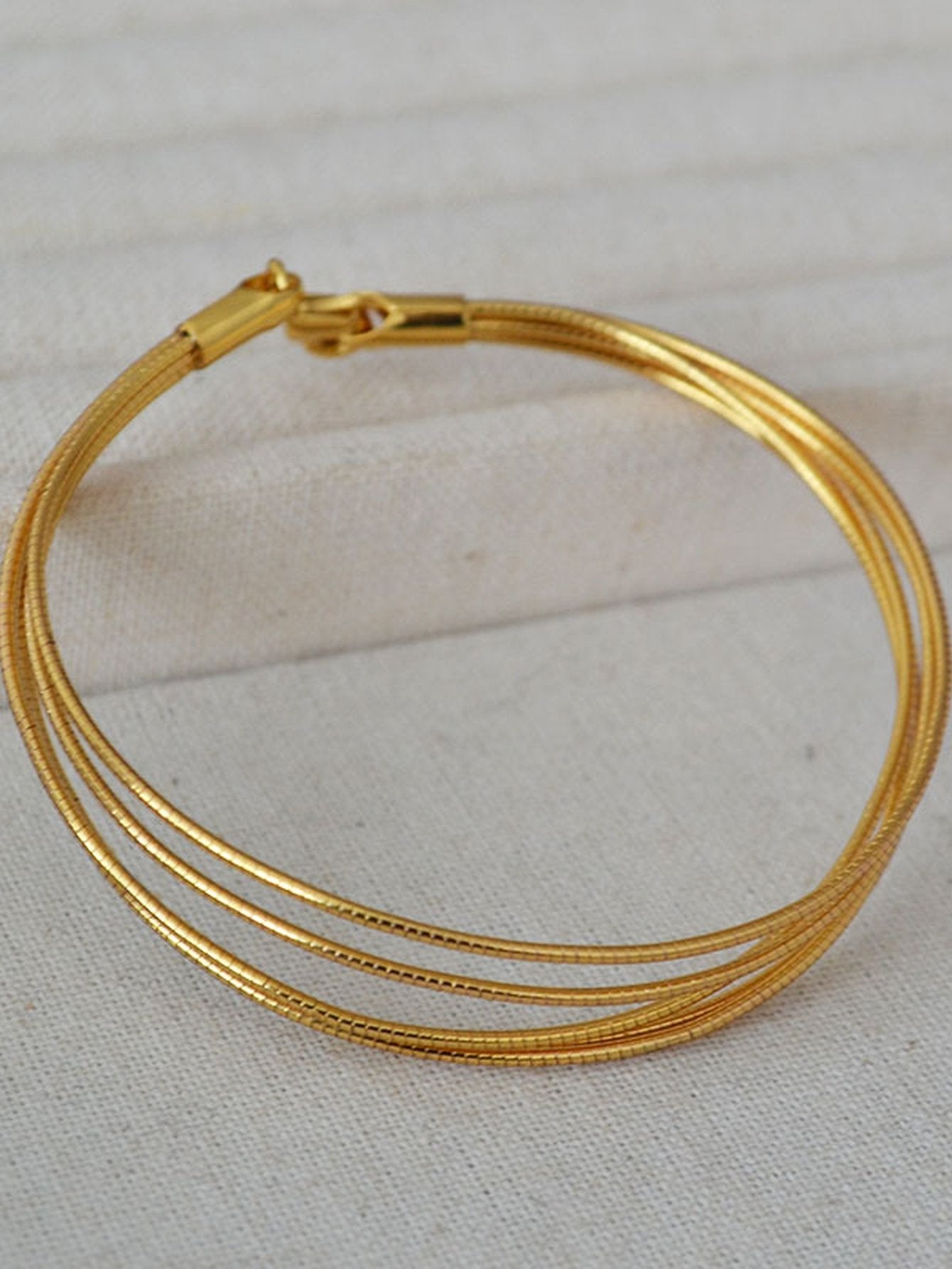 Minimalist Layered Gold Snake Chain Bracelet