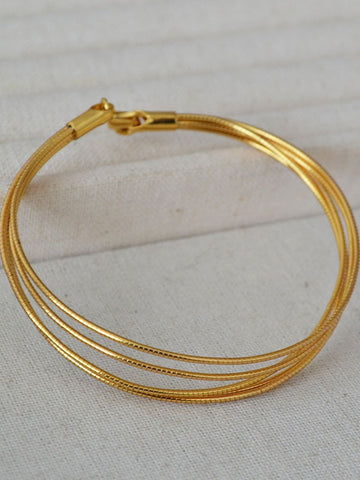 Minimalist Layered Gold Snake Chain Bracelet