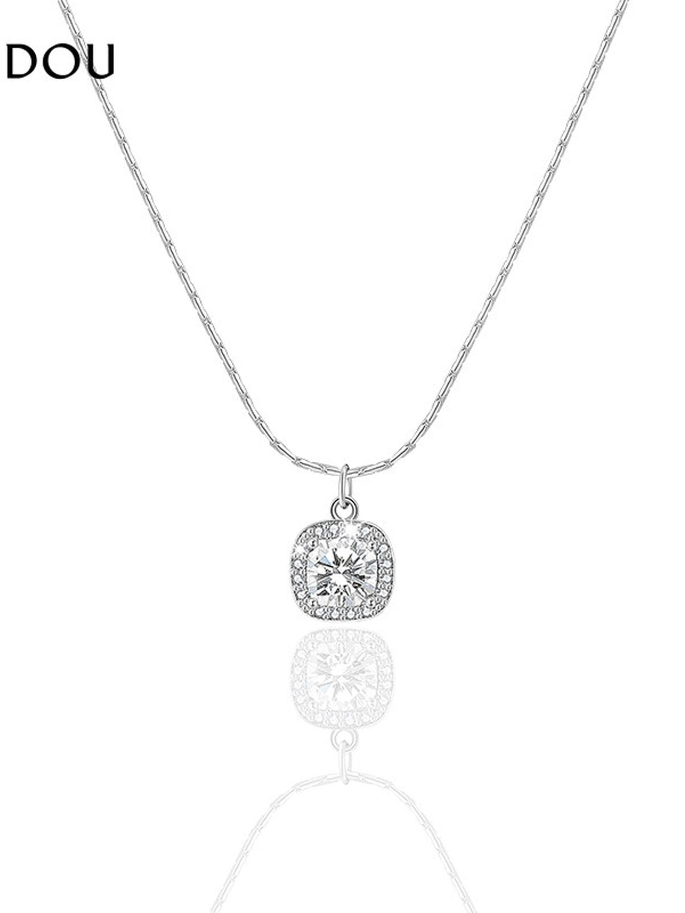 Dainty Sparkling Cushion Cut Necklace