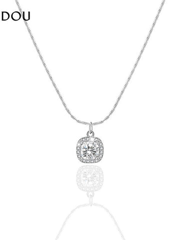 Dainty Sparkling Cushion Cut Necklace
