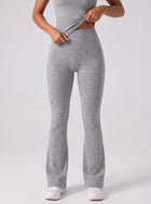High Waisted Ribbed Flare Yoga Pants