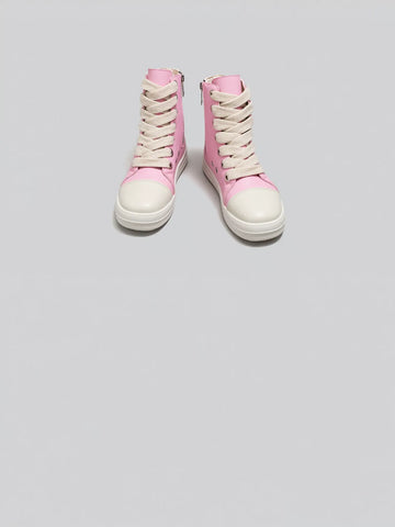 Pink High Top Zipper Sweet Sneakers