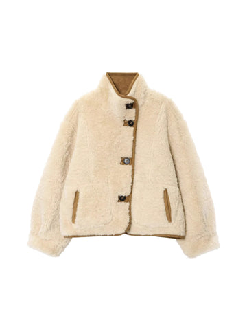 Cozy Faux Suede Sherpa Jacket