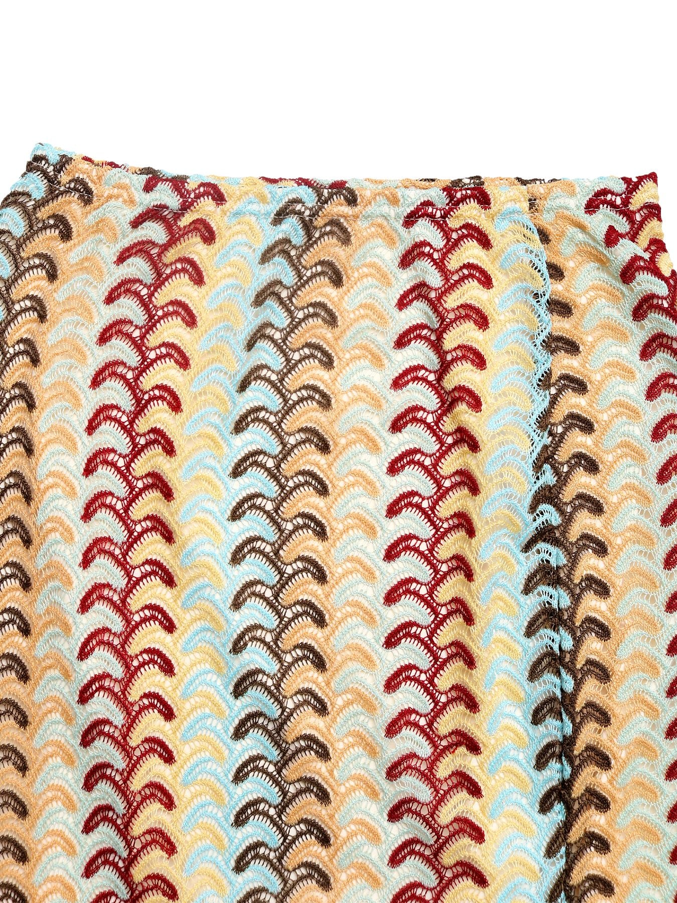 Tube Top Vibrant-Print Chic Midi Skirt Set