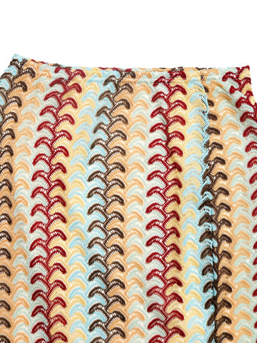 Tube Top Vibrant-Print Chic Midi Skirt Set