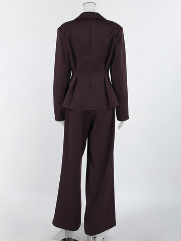 Tailored Peplum Wide Leg Pant Set