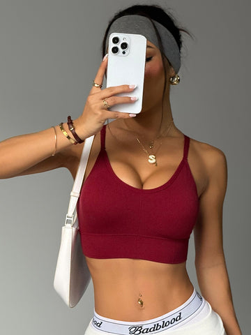 Seamless Ribbed Crisscross Yoga Tank Top