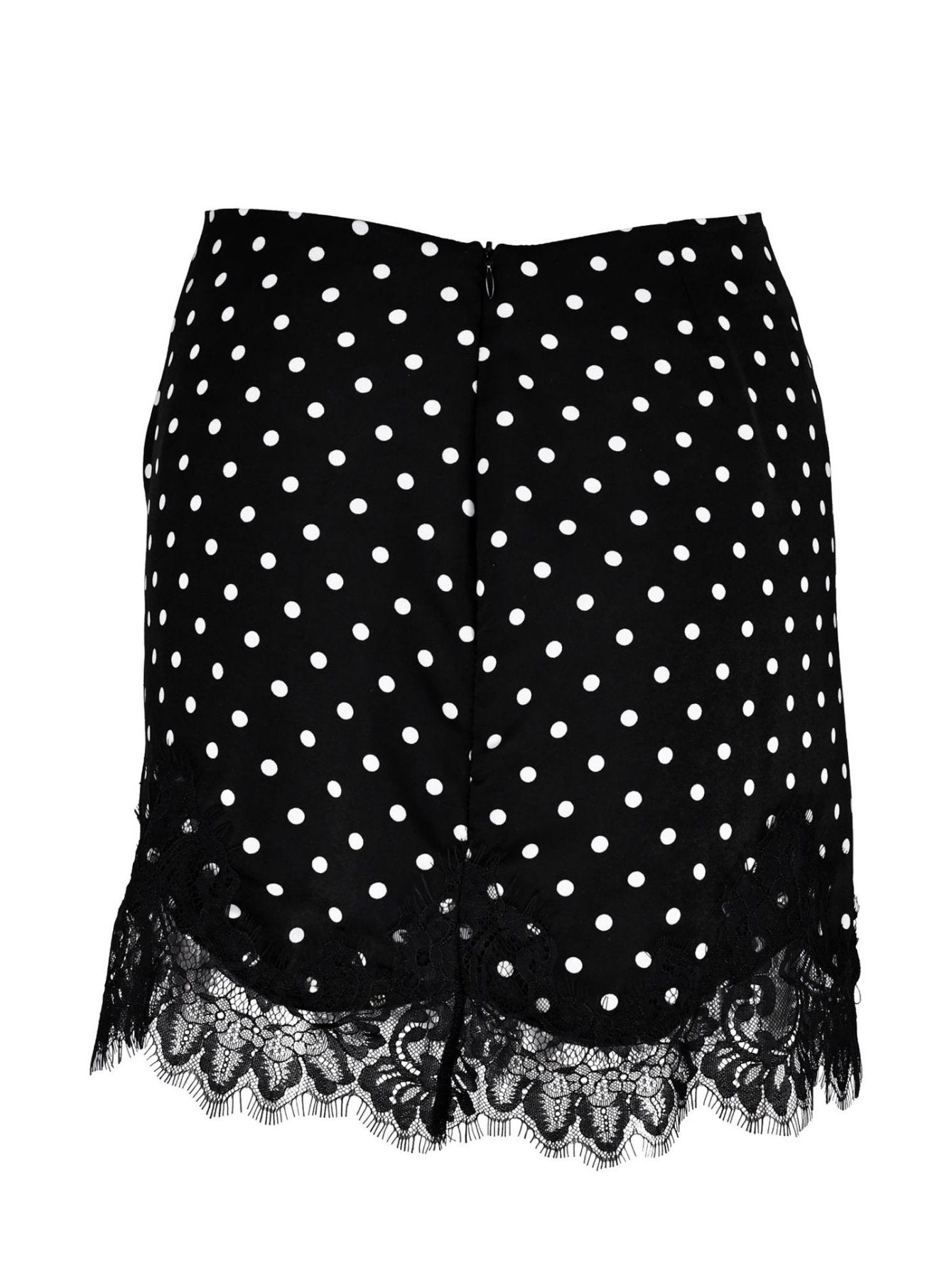 Polka Dot Lace Trim Mini Skirt