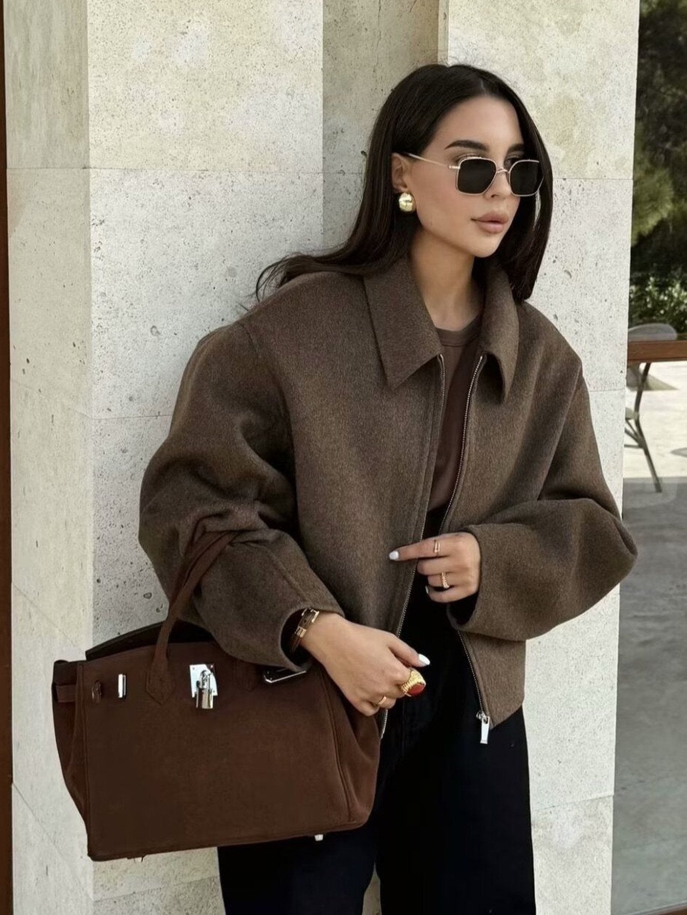 Cozy Oversized Fleece Zip Up Jacket