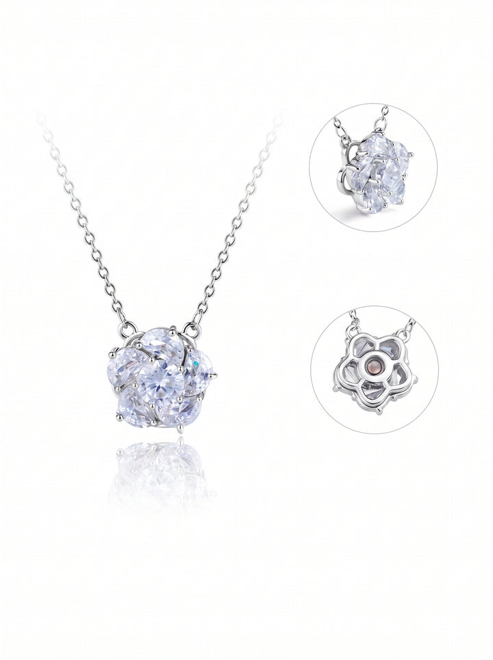 Dainty Sparkling Flower Pendant Necklace